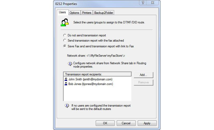 Printing a fax message to the GFI FaxMaker printer driver